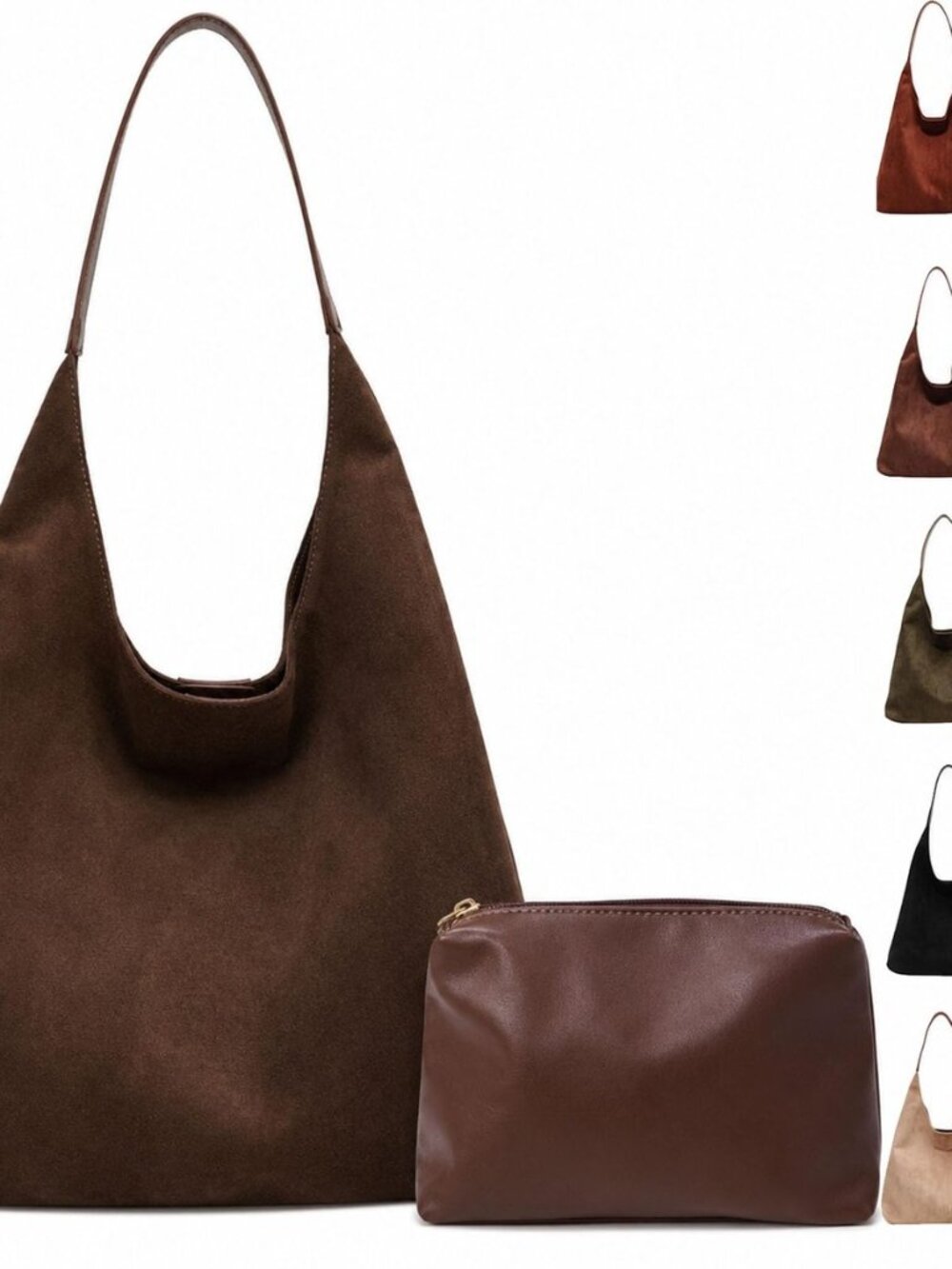 Brown Suede Bag for Women, Suede Tote Bag Purse